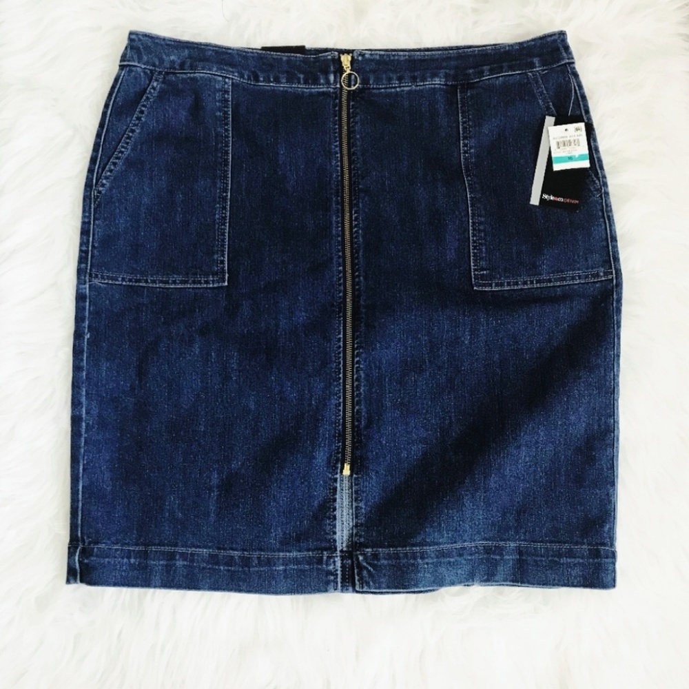 Style and Co Denim Zip up Skirt